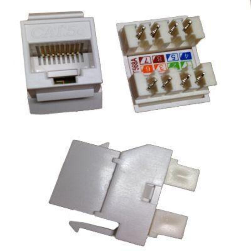 Cat-5e RJ45 Data Jack 180 Degree Keystone