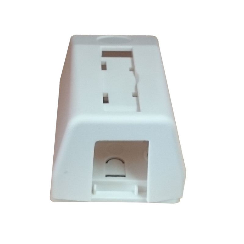 Single un-equipped box for 90 degree keystone jack with I.D. window