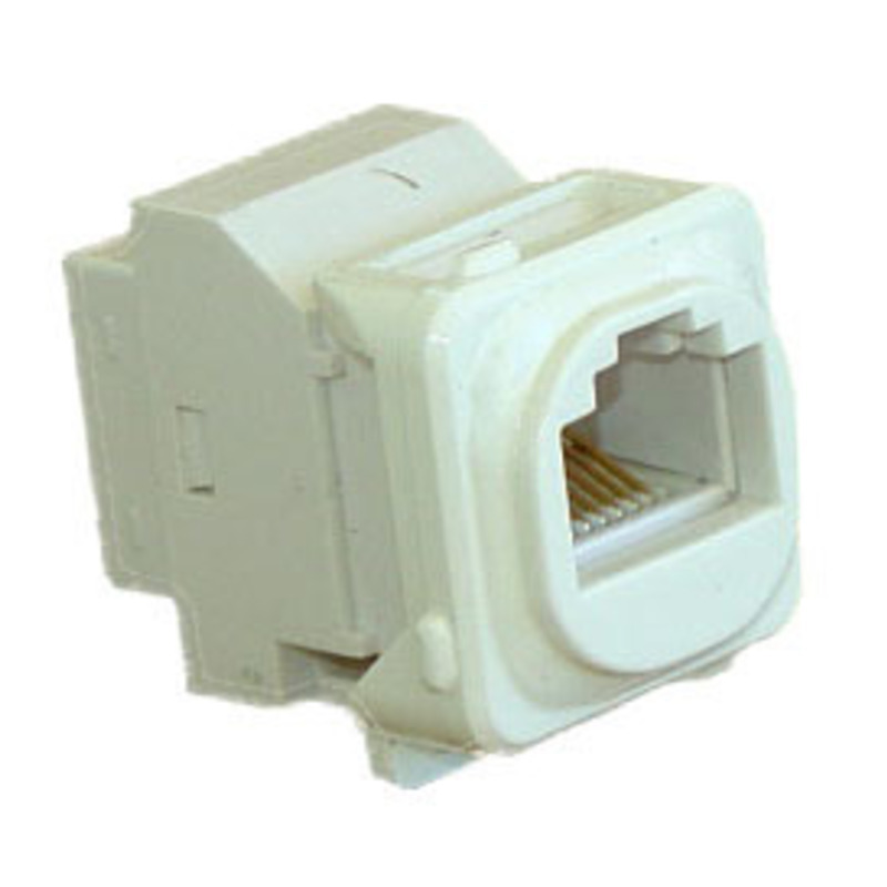 Keystone Cat6 through adaptor/coupler  c/w clip to suit Clipsal style plate