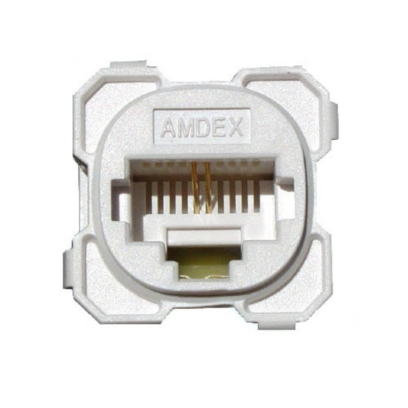 8P2C Voice Jack for Clipsal White Dual Appearance