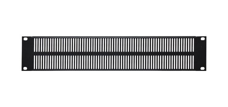 2U / 2RU Vented Black Steel 19" Rack Blanking Panel