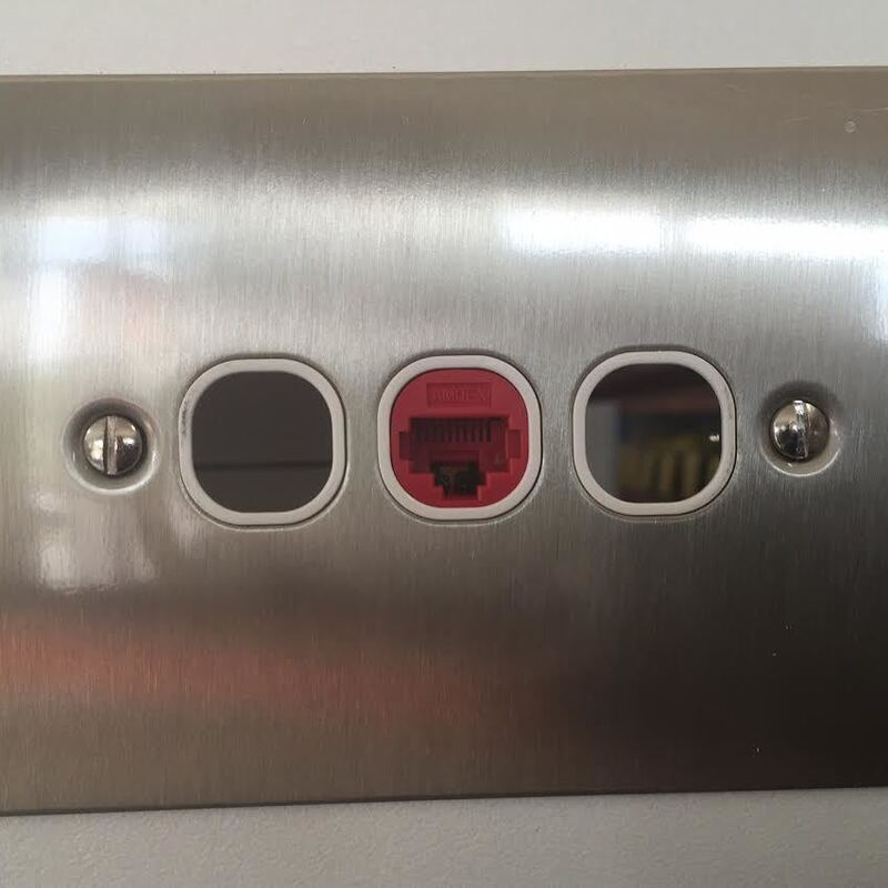 3 Gang Stainless Steel Wall Plate Clipsal Style Jacks