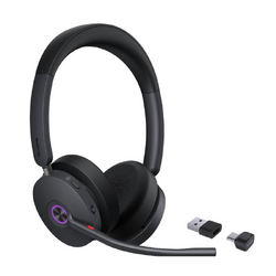 YEALINK WIRELESS (BH74) MS STEREO BLUETOOTH ANC HEADSET, BT51 DNGLE, BLACK, C TO A ADAPTER