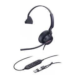 YEALINK WIRED (UH46) MS MONO HEADSET,NOISE CANCELLING MIC, USB C NATIVE, C TO A ADAPTER
