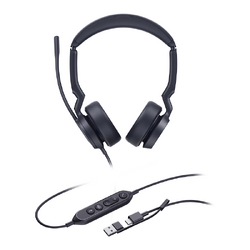 YEALINK WIRED (UH44) MS STEREOHEADSET,NOISE CANCELLING MIC, USB C NATIVE, C TO A ADAPTER