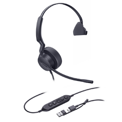 YEALINK WIRED (UH42) UC MONO HEADSET,LEATHER CUSHIONS,NOISE CANCELLING MIC,C TO A ADAPTER