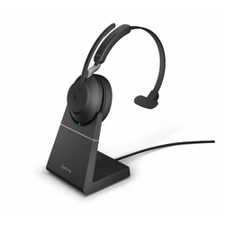 Jabra Wireless Evolve2 55 UC Mono Bluetooth ANC Headset W/Charging Stand, Link380A, USB-A