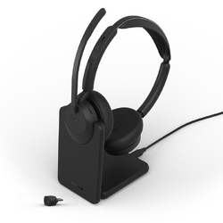 Jabra Wireless Evolve3 45 Headset-MS-Stereo-Bluetooth-ANC-W/Charging Stand + Link390-USB C