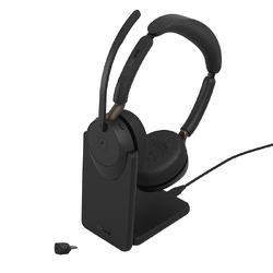 Jabra Wireless Evolve3 65 Headset-UC-Stereo-Bluetooth-ANC-W/Charging Stand+Link390-USB C