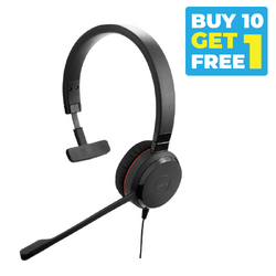 Buy 10 Get 1 Free - Jabra Evolve 30 II - Corded Headset - Mono - MS - 3.5mm - USB C + A