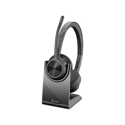 Voyager 4320 Wireless Headset - Binaural - MS Certified - Bluetooth - USB A - Charging Stand - with BT700 Adapter