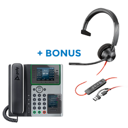 BONUS HEADSET- HP POLY EDGE 400 IP PHONE + BONUS HEADSET BLACKWIRE 3310