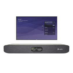 HP POLY HUDDLE ROOM - STUDIO X30 + COMMBOX 55" PREMIUM COMMERCIAL DISPLAY, TV WALL MOUNT I