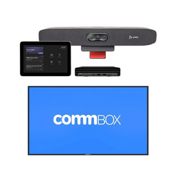 HP POLY HUDDLE ROOM - STUDIO X30 + COMMBOX 55" INTERACTIVE DISPLAY, TV WALL MOUNT INCLUDED