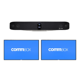 HP POLY BOARD ROOM - STUDIO X70 + 2X COMMBOX 75" INTERACTIVE DISPLAY, TV WALL MOUNT INCL.