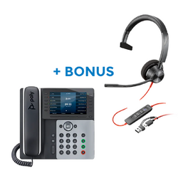 BONUS HEADSET- HP POLY EDGE 500 IP MEDIA PHONE + BONUS HEADSBLACKWIRE 3310