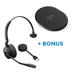 BONUS QI CHARGER WITH JABRA ENGAGE 55 SE UC MONO DECT HEADSET,LINK 400A BT DONGLE
