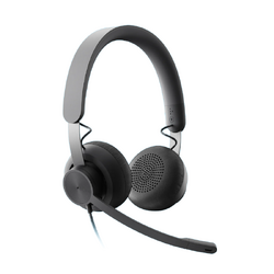 Logitech Zone Wired Headset - MS Certified - Stereo - Active Noise Cancelling - USB C with USB A Adapter - 2Y Warranty