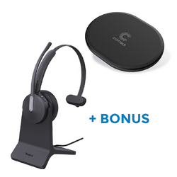 BONUS BLACK COMSOL QI CHARGER W/YEALINK (BH70) MS MONO BT HEADSET,CHARGESTAND,C-A ADAPTER