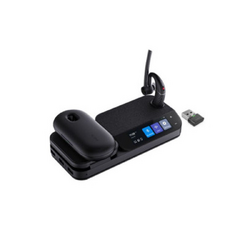 YEALINK BH71 BLUETOOTH MONO WIRELESS HEADSET IN BLACK WITH BT51 DONGLE, CHARGING CASE AND WORKSTATION PRO BH71-WS-PRO