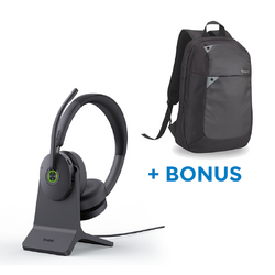 BONUS TARGUS LAPTOP BACKPACK W/YEALINK BLUETOOTH BH74 UC STEREO ANC HEADSET, CHARGE STAND