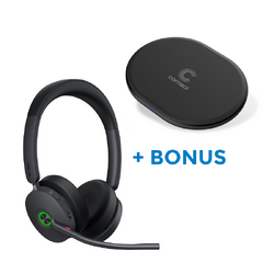 BONUS BLACK COMSOL QI CHARGER W/YEALINK (BH74) MS WIRELESS STEREO HEADSET, C-A ADAPTER