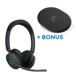 BONUS BLACK COMSOL QI CHARGER W/YEALINK (BH74) UC WIRELESS STEREO HEADSET, C-A ADAPTER
