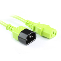 1M Green IEC C13 to C14 Power Cable