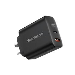 Simplecom  Dual Port PD 65W  Fast Wall Charger USB-C + USB-A