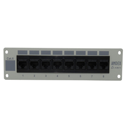 8-Port Cat-6 Mini Recessed Patch Panel