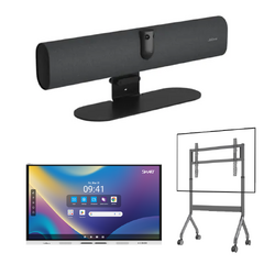 Smart 65" 4k UHD Interactive Display + Jabra P40 Android Video Bar + Electric Motorised Trolley