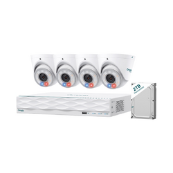 TP-Link Omada 8MP Turret NVR Camera Bundle - SATA (1/1) 2TB upto 16TB - 8MP PoE Camera (4) - 3y
