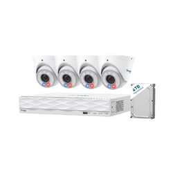 TP-Link Omada 8MP Turret NVR Camera Bundle - SATA (1/1) 4TB up to 16TB - 8MP PoE Camera (4) - 3y