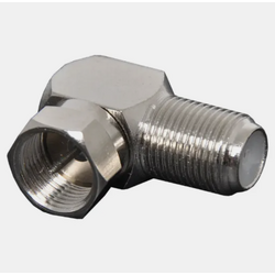 F Type Plug to F Type Socket 90 Deg. Adapter