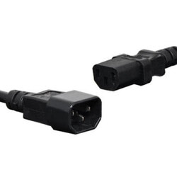 2m IEC C13 To C14 (Male To Fem.) 7.5A Black Power Cable