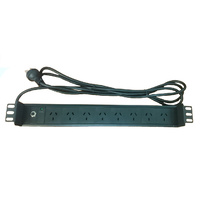 8 outlet power rail 3M lead 19" horizontal Recessed