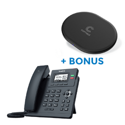 BONUS BLACK COMSOL QI CHARGER W/YEALINK (SIP-T31G) 2 LINE GIGABIT IP PHONE WITH HANDSET