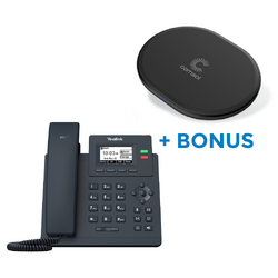 BONUS BLACK COMSOL QI CHARGER W/YEALINK (SIP-T31P) 2 LINE IP PHONE WITH HANDSET