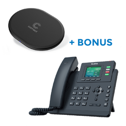 BONUS BLACK COMSOL QI CHARGER W/YEALINK (SIP-T33G) 4 LINE GIGABIT IP PHONE WITH HANDSET