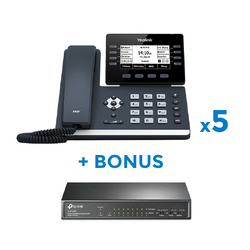 YEALINK SIP-T53W x5 BUNDLE BONUS TP LINK DESKTOP SWITCH 8 PORT POE+ 65W