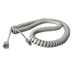 5m White Curly Cord - Generic