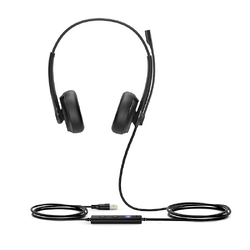 YEALINK BONUS USB-A TO USB-C ADAPTER WITH WIRED (UH34) UC STEREO HEADSET, USB-A