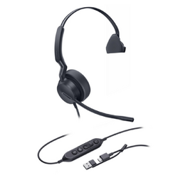 YEALINK WIRED (UH42) MS MONO HEADSET,LEATHER CUSHIONS,NOISE CANCELLING MIC,C TO A ADAPTER