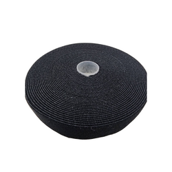 19mm x 10m roll double sided hook and loop grip tie (black)