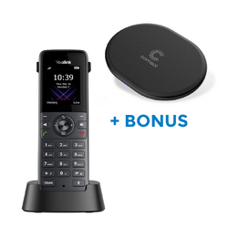 BONUS BLACK COMSOL QI CHARGER W/YEALINK (W73H) DECT HANDSET WITH CHARGING BASE