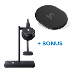BONUS BLACK COMSOL QI CHARGER W/YEALINK (WH62) MS WIRELESS MONO DECT HEADSET WITH BASE