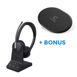 BONUS BLACK COMSOL QI CHARGER W/YEALINK (WH64) MS WIRELESS STEREO DECT HEADSET WITH BASE