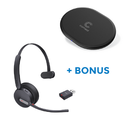 BONUS BLACK COMSOL QI CHARGER W/YEALINK (WH64-HYBRID) MS MONO HEADSET, WDD60 DECT DONGLE