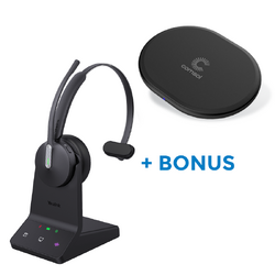 BONUS BLACK COMSOL QI CHARGER W/YEALINK (WH64) UC WIRELESS MONO DECT HEADSET WITH BASE