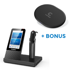 BONUS BLACK COMSOL QI CHARGER W/YEALINK (WH67) MS WIRELESS MONO DECT HEADSET WITH BASE